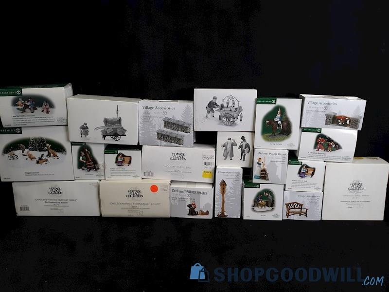 (5 LBS) Lot of Assorted Dickens Village Heritage Dept 56 Collectible Figurines