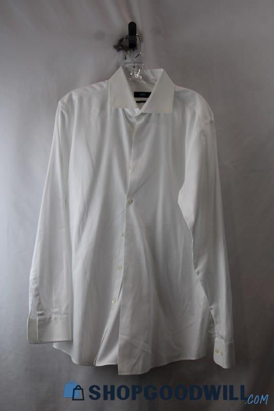 Boss Men's White Long Sleeve Shirt Button Up SZ 16.5L