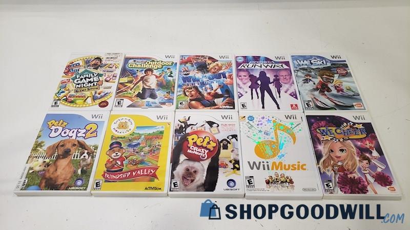 Nintendo Wii Video Game Lot of 10 - Project Runway, Wii Music, & More