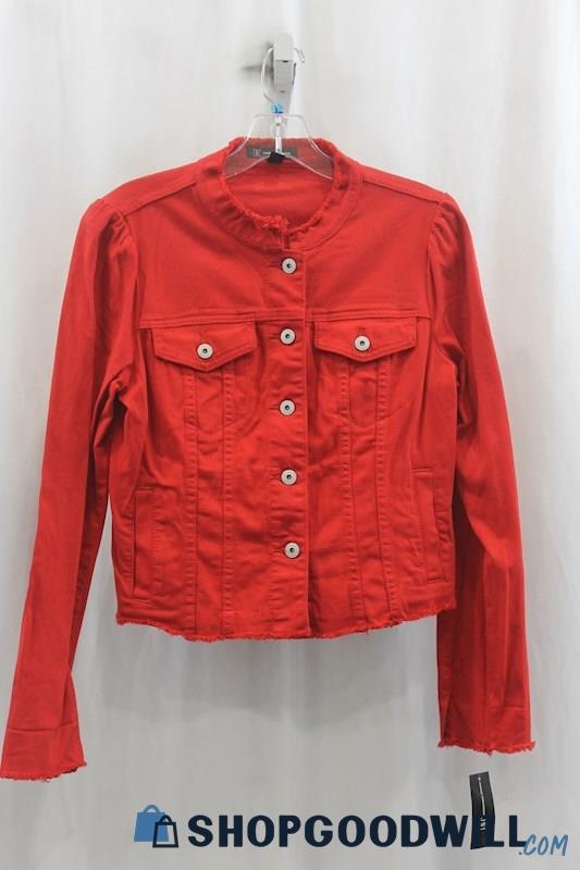 NWT INC Womens Red Jean Jacket Sz M