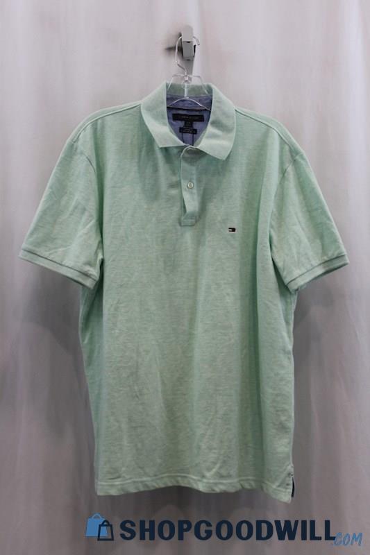 NWT Tommy Hilfiger Mens Heather Mint Green Polo Shirt Sz L