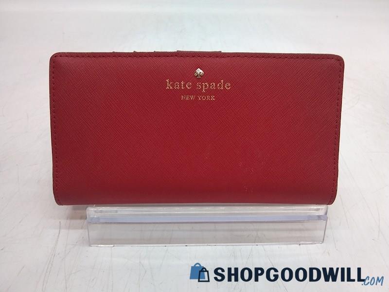 Kate Spade Madison Red Saffiano Leather Bifold Wallet Handbag Purse 