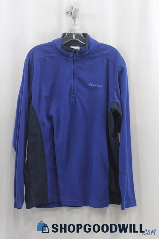 Columbia Men's Blue/Black Half Zip Sweater SZ L