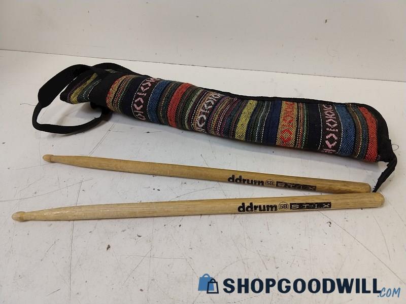 ddrum 5B Stix Wooden Drumsticks In Quilted Strapped Bag