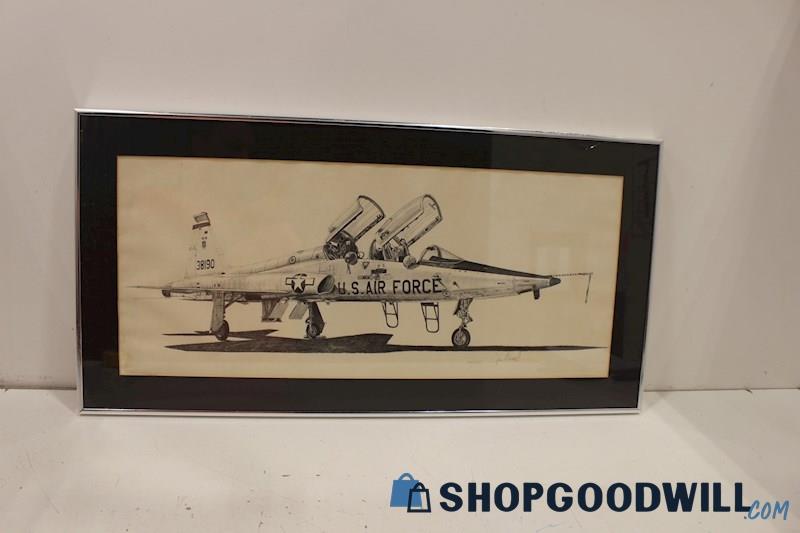 US Air Force Freedom Fighter Pencil Drawing Print Signed Jim Stovall 99/1000