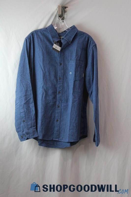 NWT Eddie Bauer Men's Blue Button Up Shirt Sz L