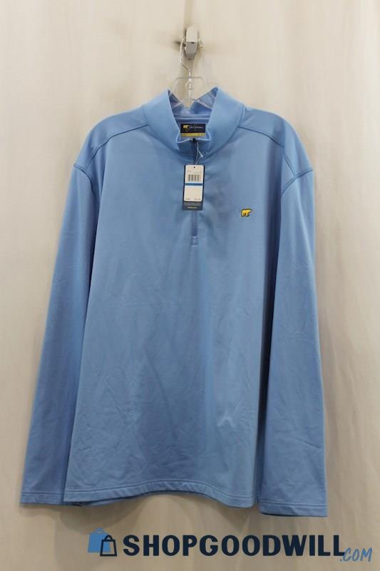 NWT Jack Nicklaus Mens Sky Blue 1/4 Zip Sweater Sz XL