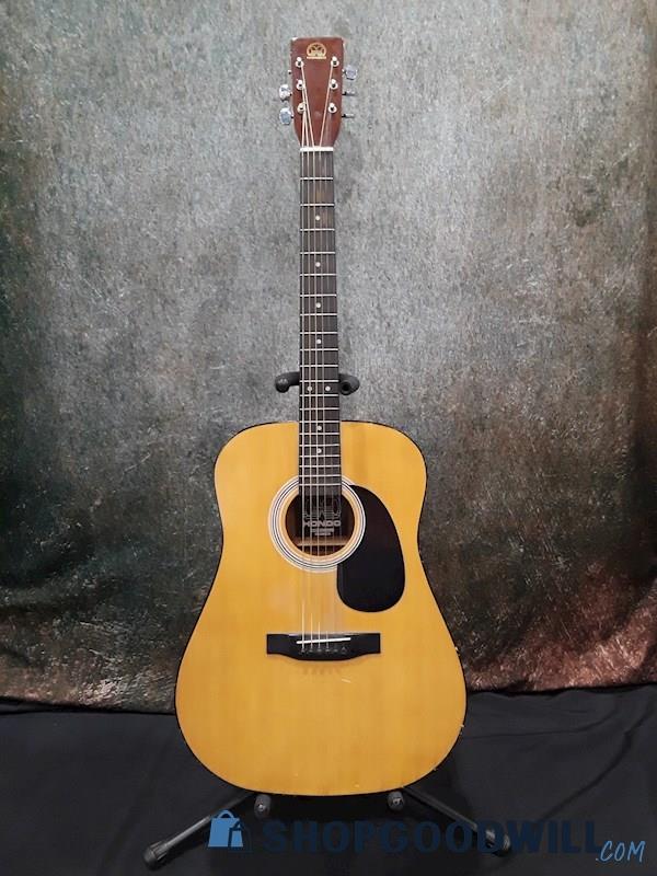 Hondo H125A Acoustic 6 String Guitar Natural w/Case