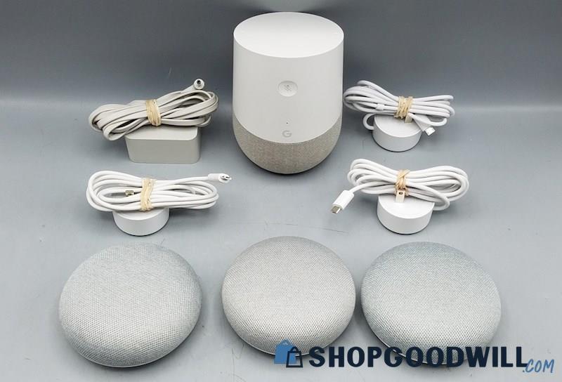  K) Google Home & 3ct Home Mini Smart Speakers Lot