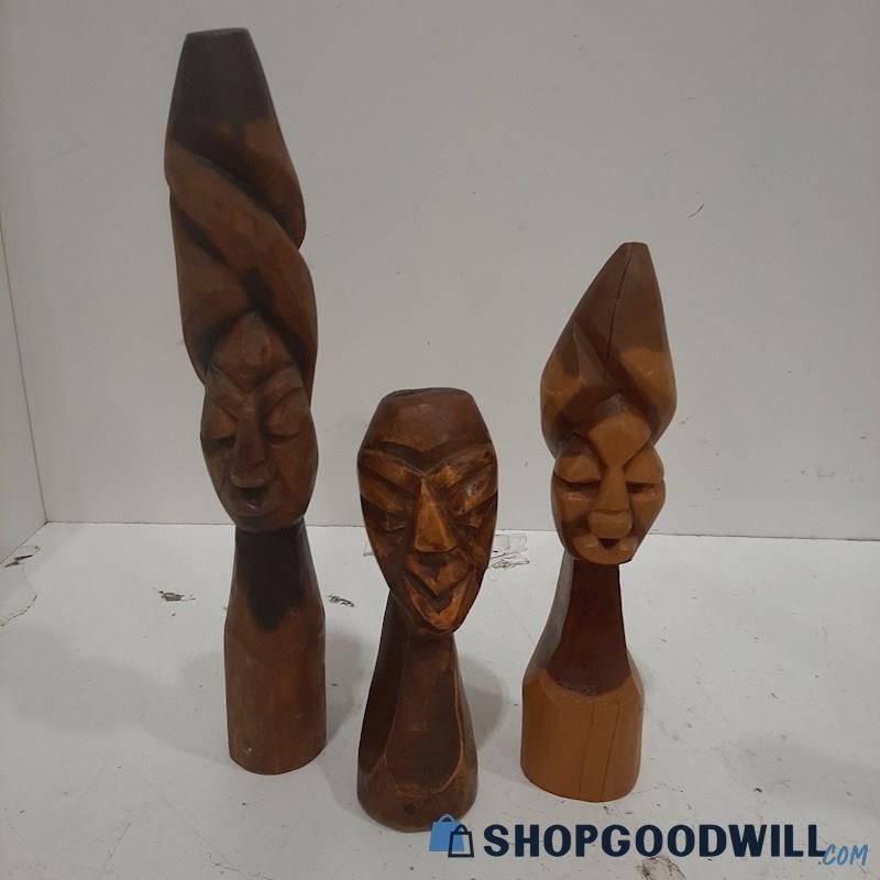 02 Unbranded Wooden Face Collectibles 