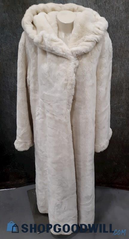 Jones New York Woman's Long Faux Ivory Winter coat -  Size M 