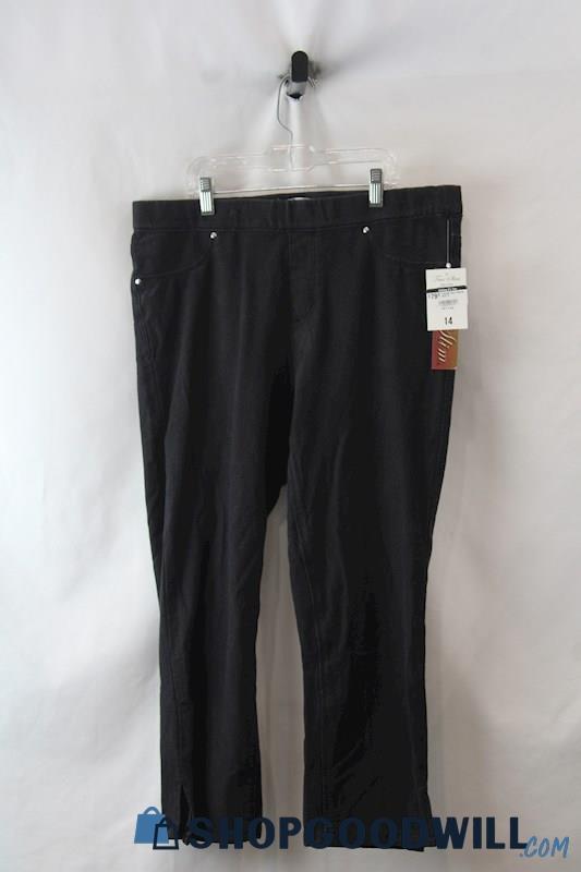 NWT True Slim Women's Black Pull on Capri Jegging SZ 14