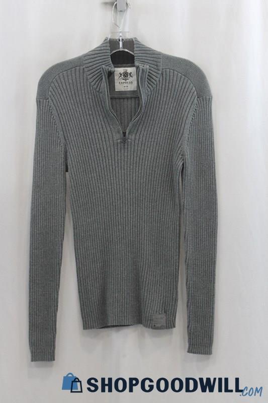 Express Women's Gray Half Zip Sweater SZ M