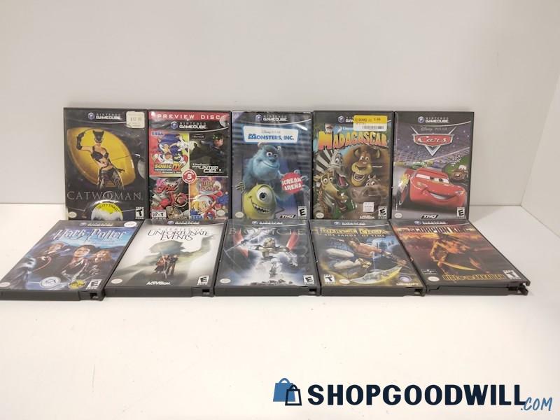 Lot of 10 Video Game Nintendo Game Cube W/Catwoman, Monster INC+MORE