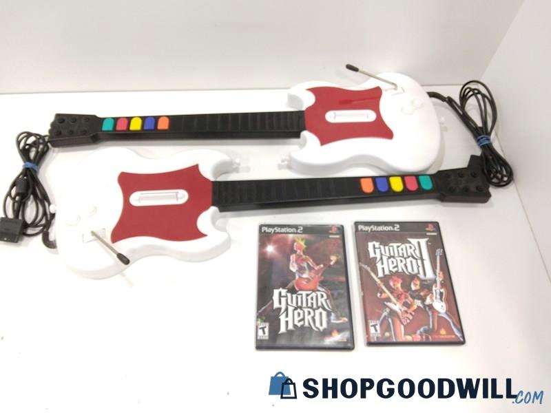 Guitar Hero Wired Controllers + Games for PlayStation 2