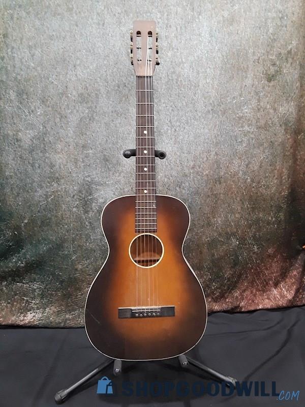 Unbranded Vintage Parlor Size Sunburst Acoustic Guitar SN#1881111G36