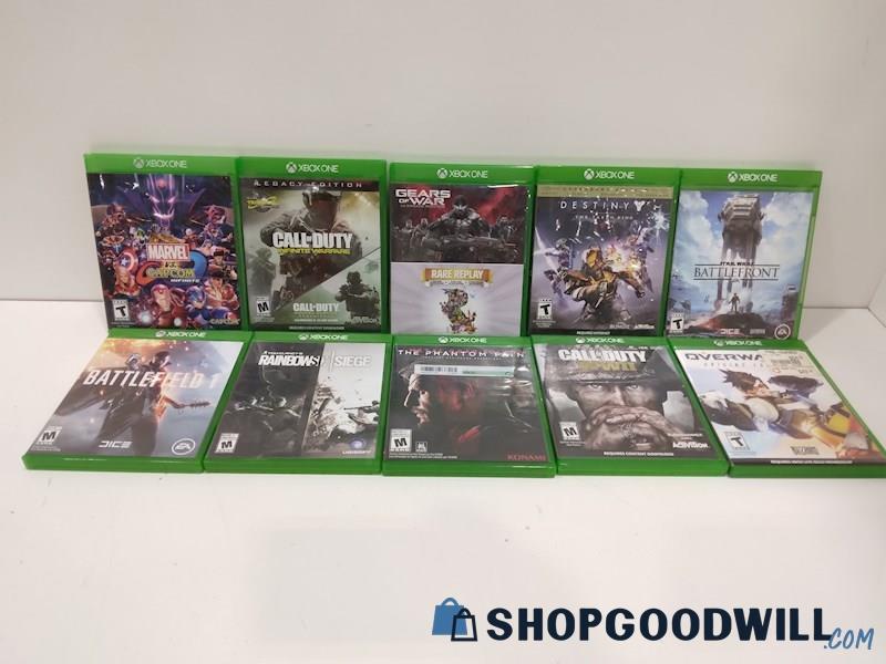 lot of 10 XBOX ONE Video Game W/Battlefield 1, Call of Duty, Overwatch+MORE