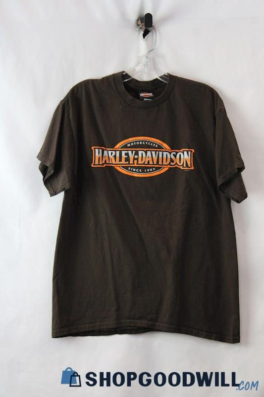 Harley Davidson Men's Brown Graphic Back T-Shirt SZ L