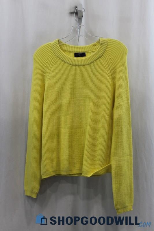 NWT Tahari Womens Yellow Knit Sweater Sz XS