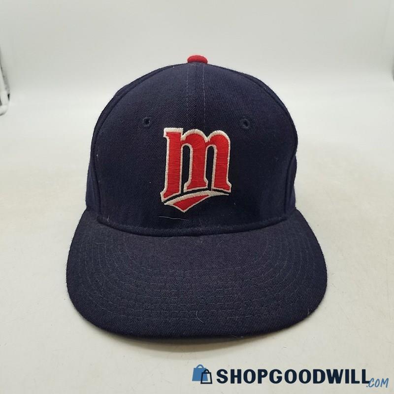 MLB Minnesota Twins New Era Diamond Dark Blue Fitted Hat Sz 7 1/8