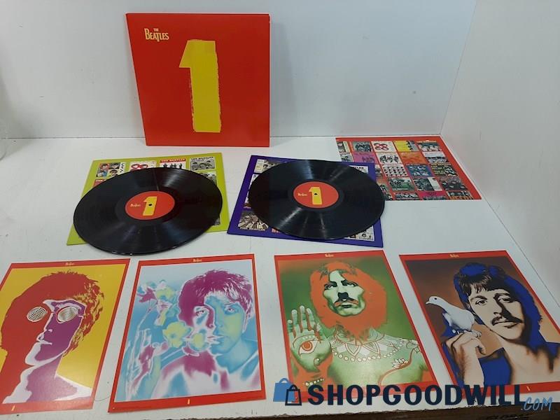 The Beatles Number 1's 2 LP Set Like New 2015 With Poster & Pictures 