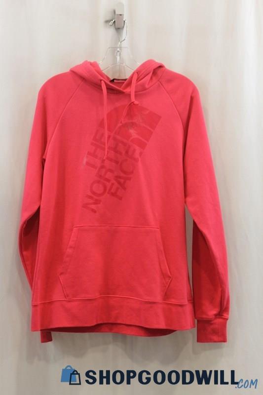 The North Face Women's Pink Logo Graphic Pullover Hoodie SZ L