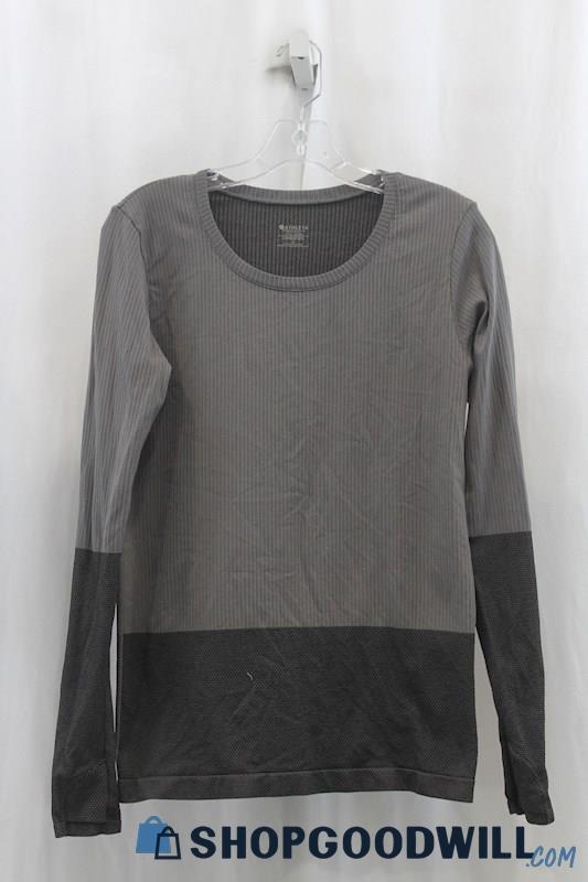 Athleta Womens Dark Gray Ribbed Sweatshirt Sz M