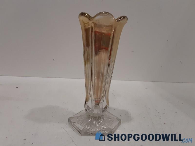 Copper Like Glow Glass Vase Worn UNBRANDED