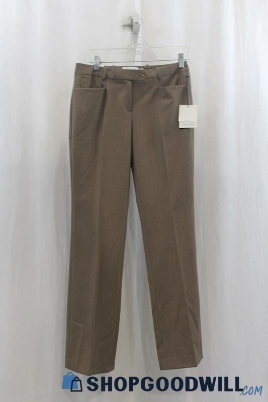 NWT Calvin Klein Womens Mocha Brown Dress Pants Sz 2