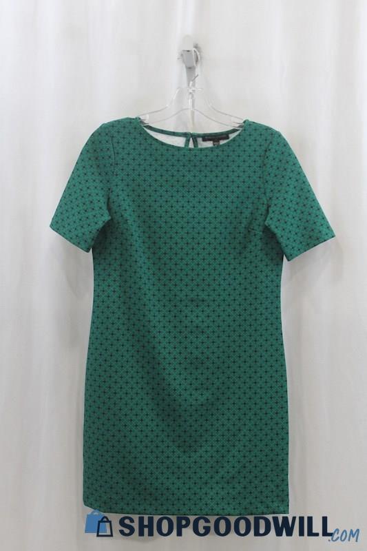 NWT Banana Republic Womens Green Pattern T-Shirt Dress Sz P2XS