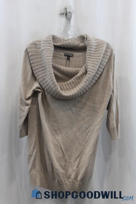 NWT Express Womens Heather Oat Cowl Neck Sweater Sz M