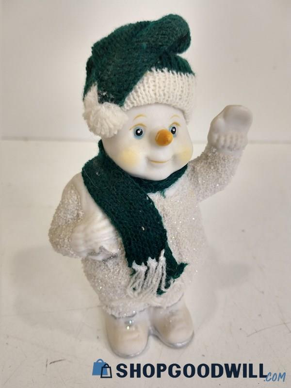 Ceramic Snowman With Green Hat Ans Scarf