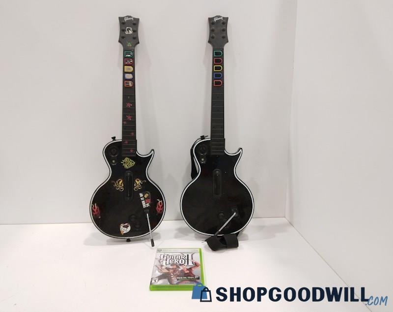 Guitar Hero Les Paul Wireless Controllers+Games for XBOX 360