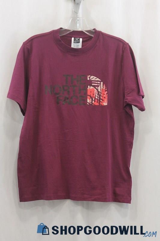 The North Face Women's Dark Maroon Logo Graphic T-Shirt SZ M