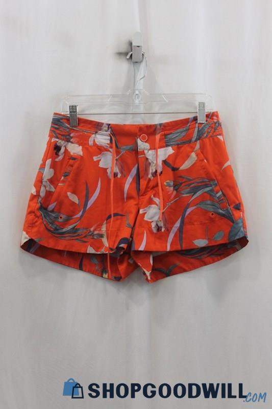 Athleta Women's Red Multicolor Floral Print Tech Short SZ 6