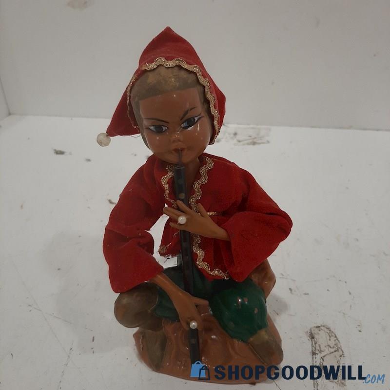 Unbranded Figure In Red Blowing Pipe Figurine 