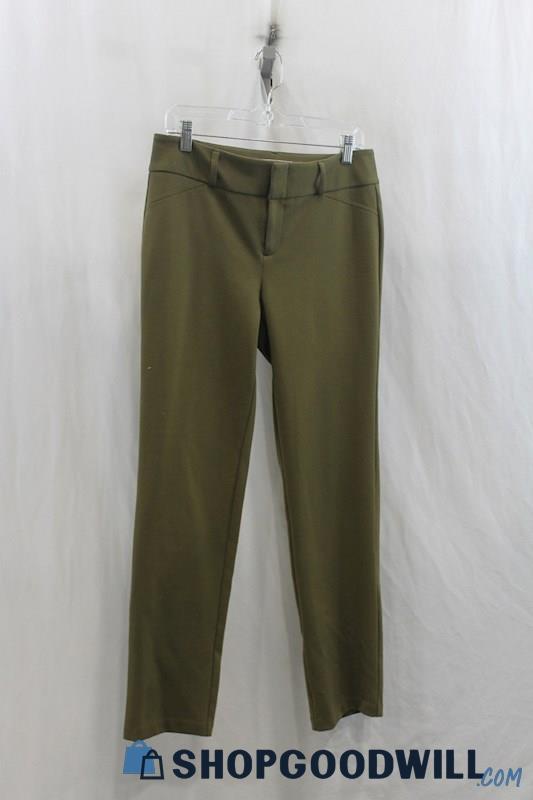 Michael Kors Womens Olive Green Slim Dress Pants Sz 8