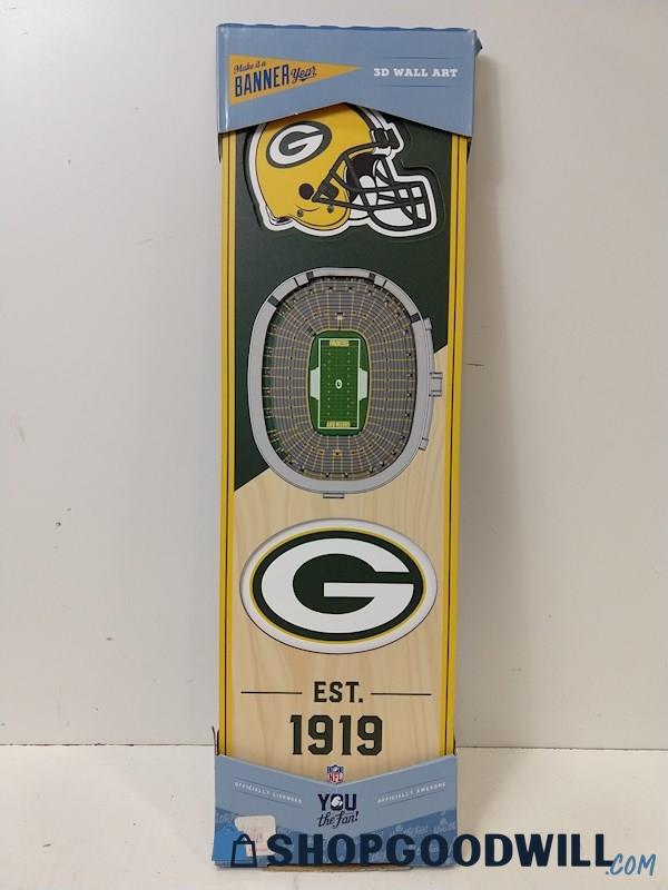 (A) NFL Green Bay Packers 3D Hangable Wall Art IOB