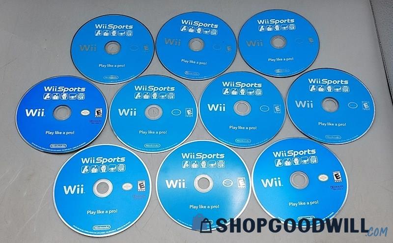  10ct Loose Wii Sports Game Discs For Nintendo Wii Lot