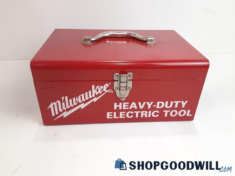 Vintage Milwaukee Tool Heavy Duty Electric Tool Box w/ Removeable Shelf 