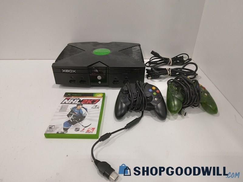 XBOX Console W/Game, Cords and Controllers-tested