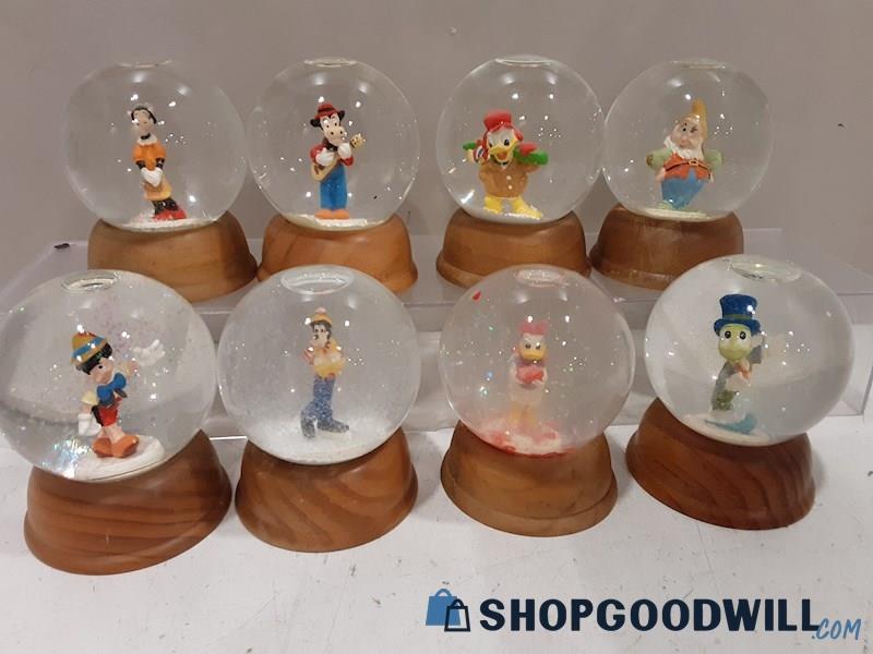 Lot of 8 Small Disney Snow Globes 
