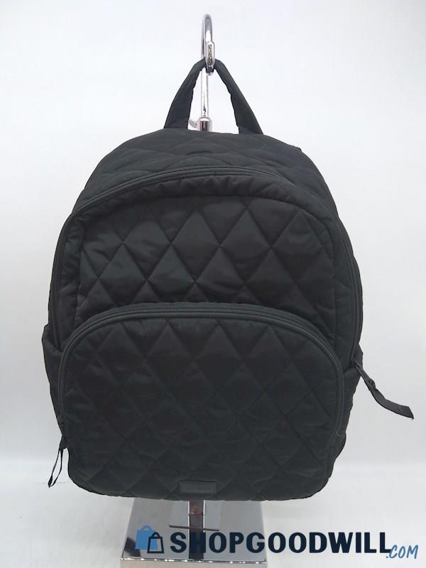 Vera Bradley Black Quilted Nylon Backpack Handbag Purse 