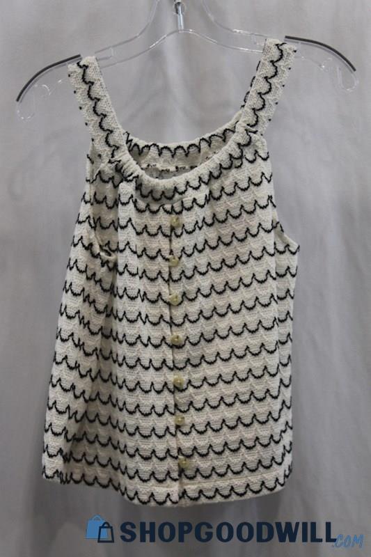 NWT Madewell Women's White/Black U Pattern Tank Shirt SZ S