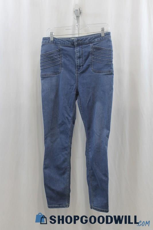 Free People Womens Blue Skinny Jeans Sz 31