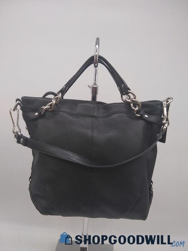 Coach Brooke Black Pebbled Leather Hobo Handbag Purse 