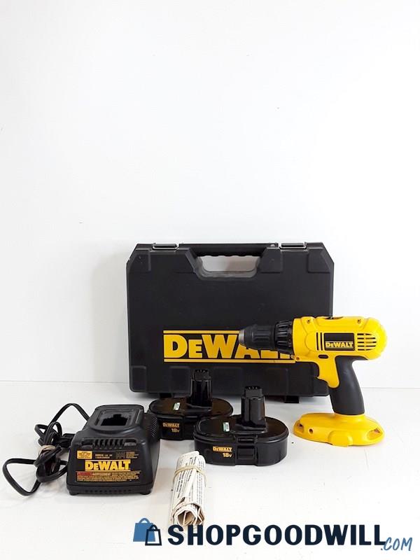 DeWalt DC970K-2 Cordless VSR Driver Drill -  Untested, Charger Powers ON 