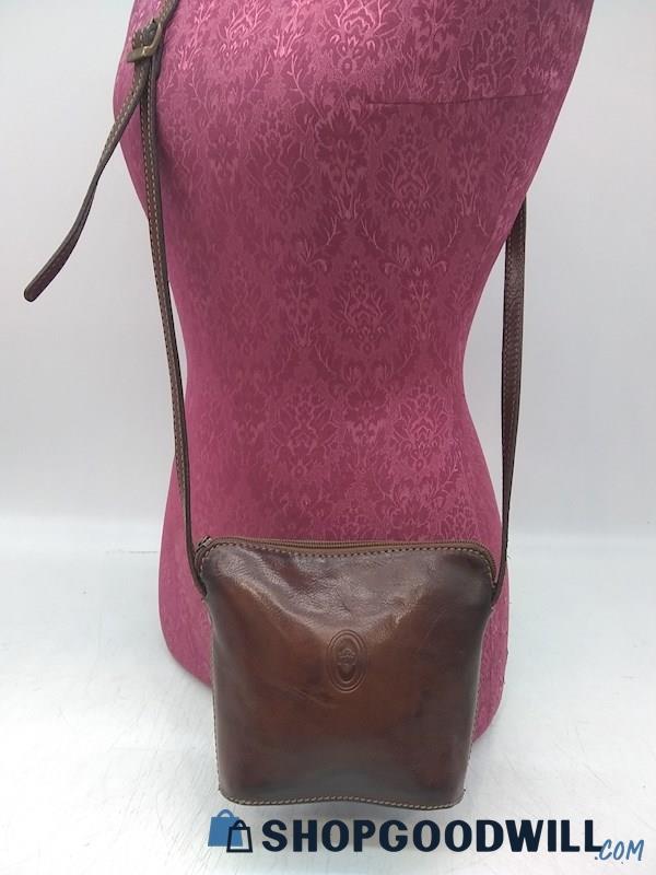 Smith & Canova Dark Brown Leather Mini Crossbody Handbag Purse 