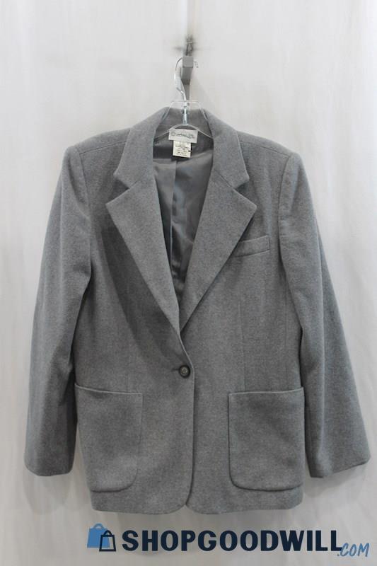 Chadwicks Womens Heather Gray Wool Blend Blazer Sz 12