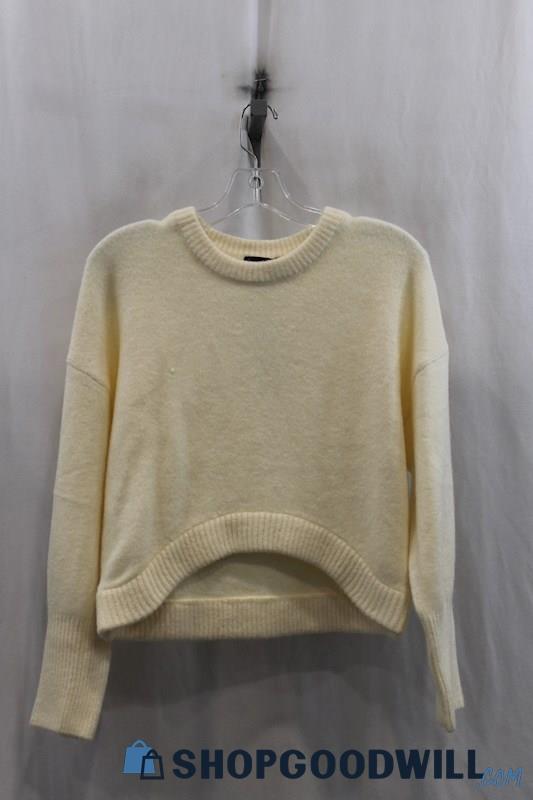 NWT Express Women's Cream Knit Crop Sweater SZ S
